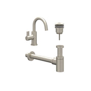 IVY Pact Combiset: Fonteinkraan met draaibare uitloop, designplug always open & design sifon - Geborsteld nickel PVD
