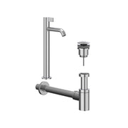 IVY Pact Combiset: Fonteinkraan staand, designplug always open & design sifon - Chroom - L
