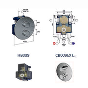 Hotbath Cobber IBS20A Inbouw Doucheset – 2-weg omstel, 3-standen handdouche, 15 cm plafondbuis en glijstang