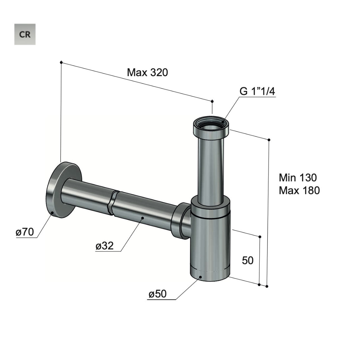 Hotbath Mate Fontein sifon rond - P034AB