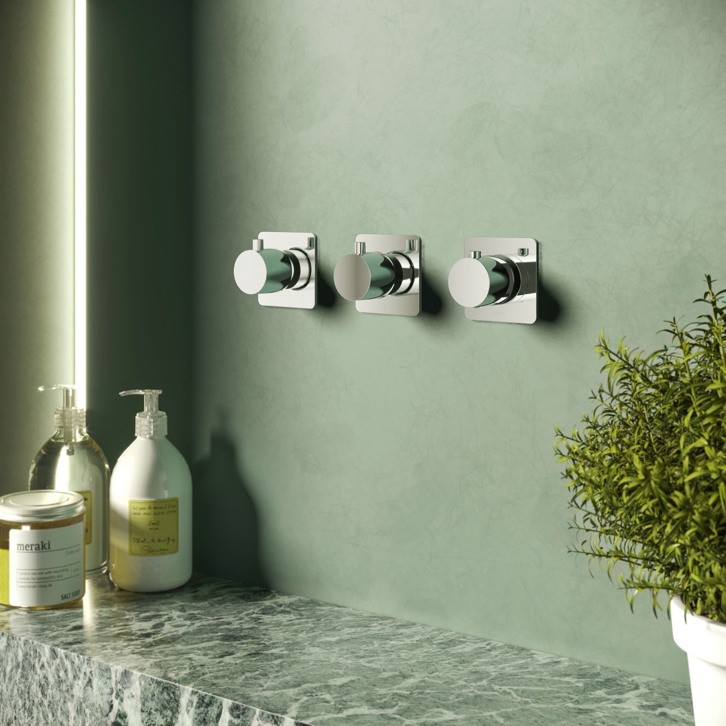 Hotbath Gal Afbouwdeel - Gal douche thermostaat met 2 stopkranen