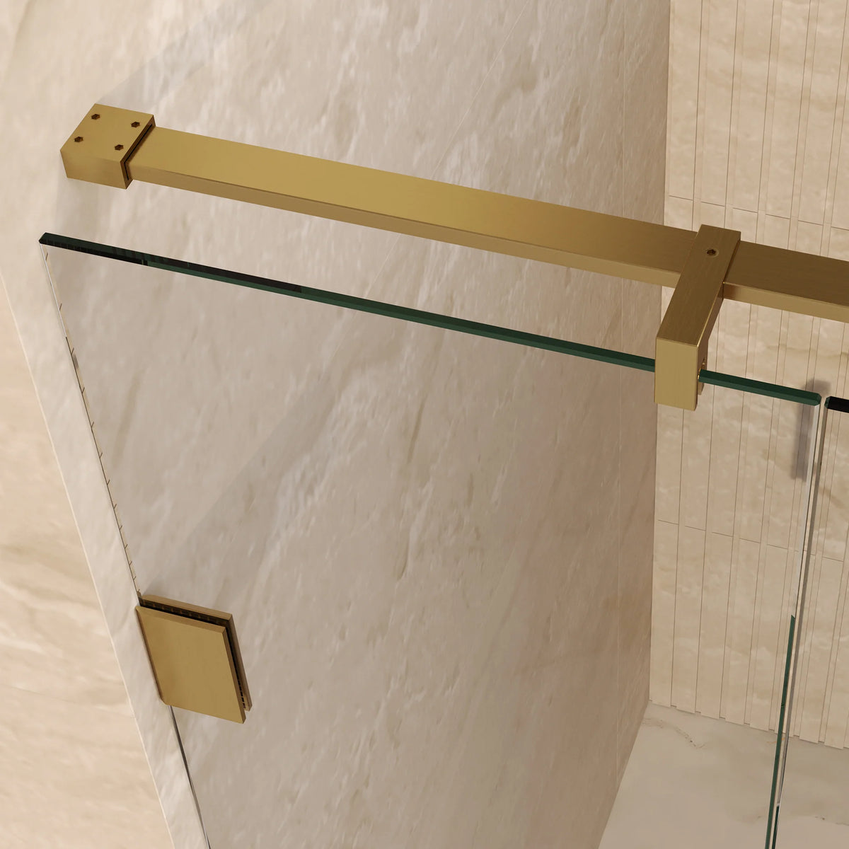 BRAUER Void nisdeur 2-delig helder glas omkeerbaar met draaideur 60 aan muur PVD goud
