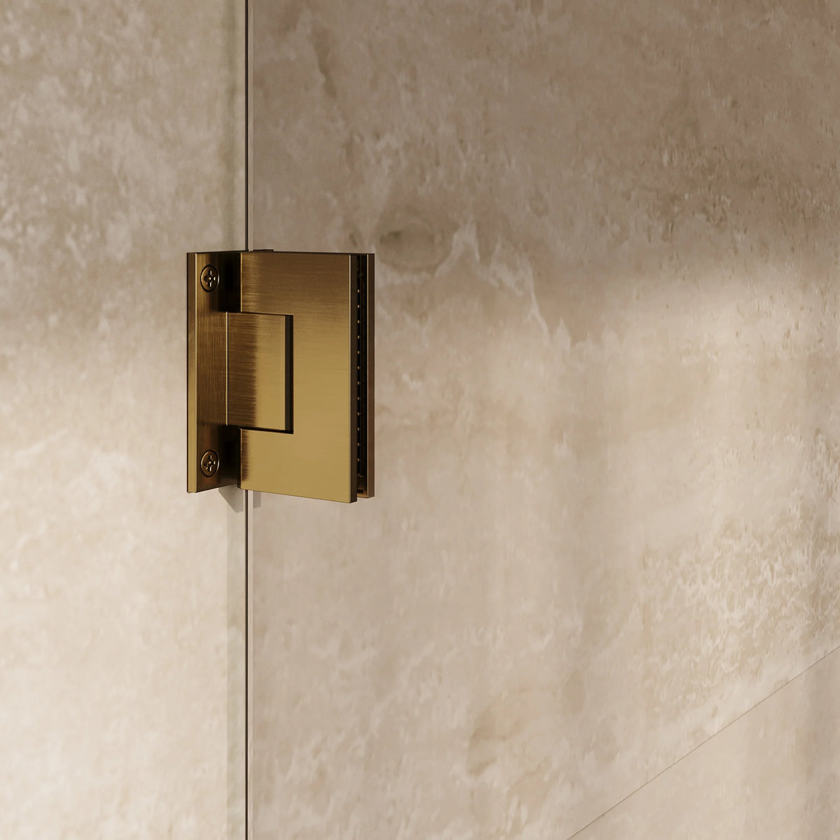 BRAUER Void nisdeur 2-delig helder glas omkeerbaar met draaideur 60 aan muur PVD goud
