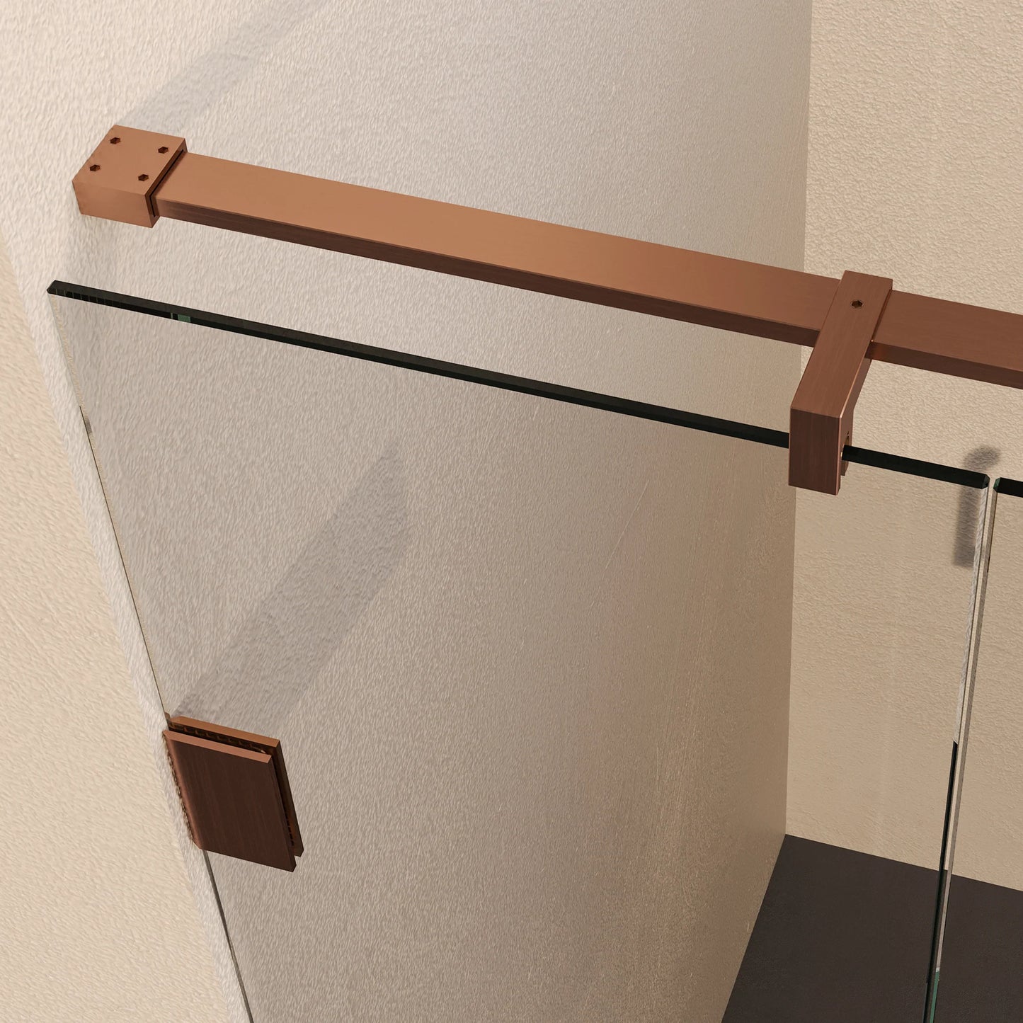 BRAUER Void nisdeur 2-delig helder glas omkeerbaar met draaideur 60 aan muur PVD koper