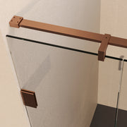 BRAUER Void nisdeur 2-delig helder glas omkeerbaar met draaideur 60 aan muur PVD koper