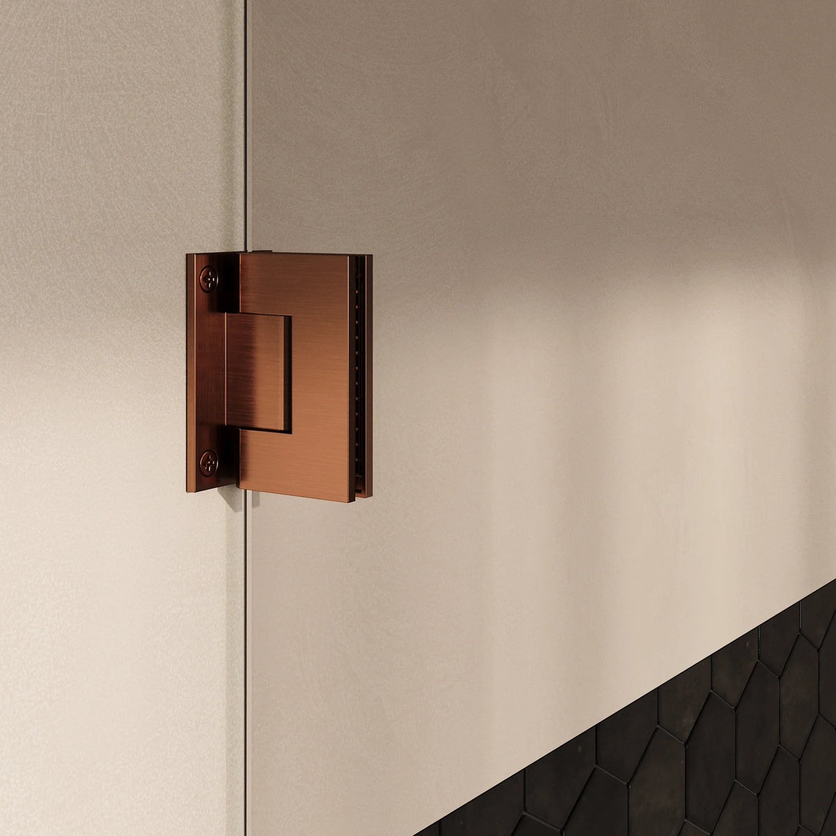 BRAUER Void nisdeur 2-delig helder glas omkeerbaar met draaideur 60 aan muur PVD koper