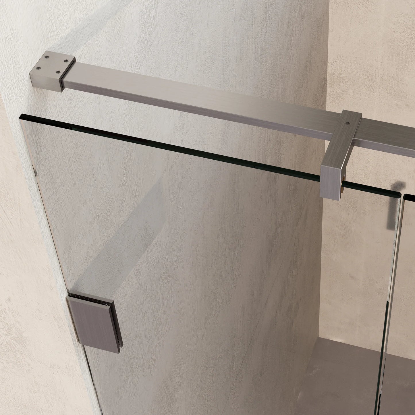 BRAUER Void nisdeur 2-delig helder glas omkeerbaar met draaideur 60 aan muur PVD RVS-kleurig