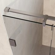 BRAUER Void nisdeur 2-delig helder glas omkeerbaar met draaideur 60 aan muur PVD RVS-kleurig