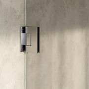 BRAUER Void nisdeur 2-delig helder glas omkeerbaar met draaideur 60 aan muur PVD RVS-kleurig