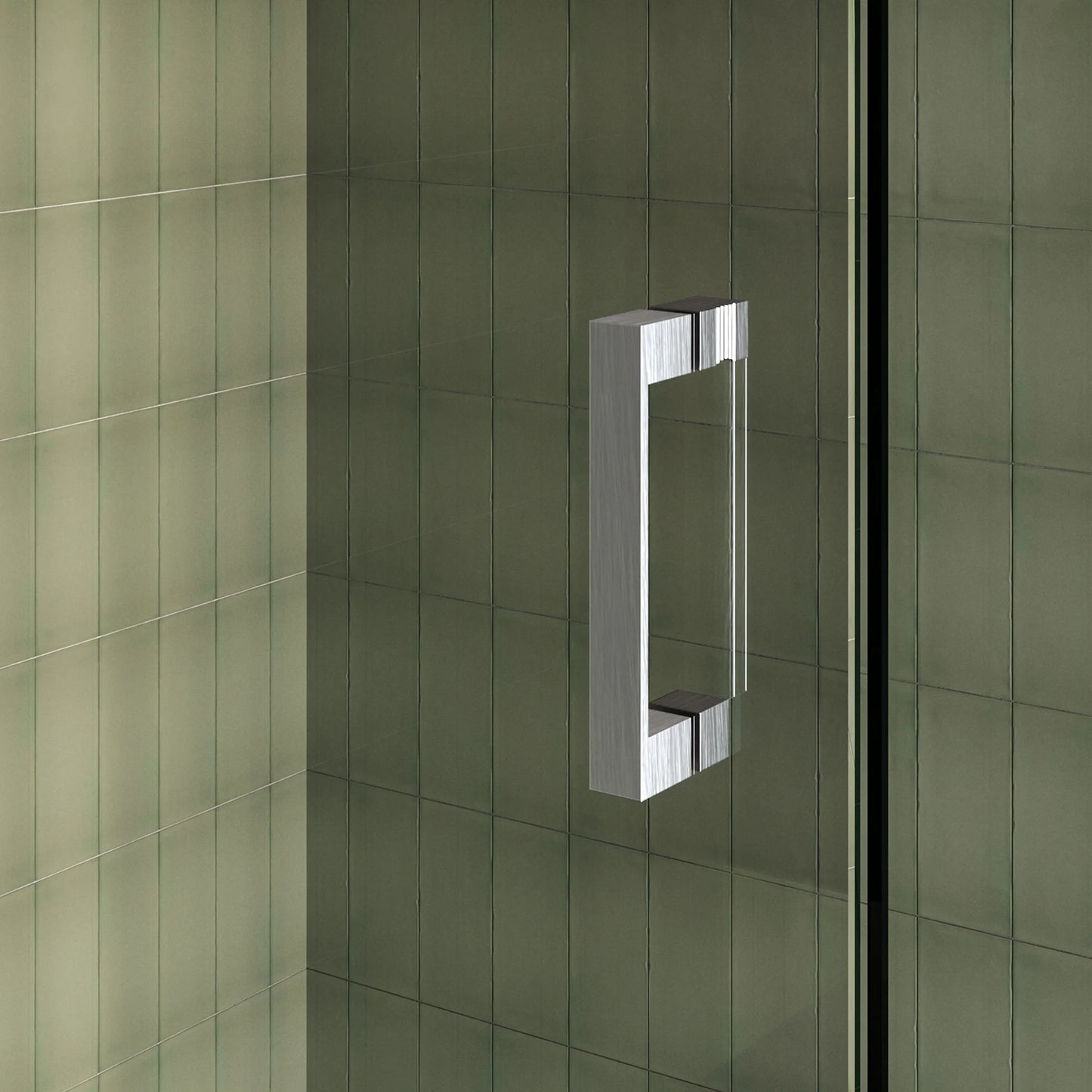 BRAUER Void nisdeur 2-delig helder glas omkeerbaar met draaideur 60 aan muur PVD RVS-kleurig