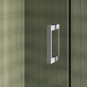 BRAUER Void nisdeur 2-delig helder glas omkeerbaar met draaideur 60 aan muur PVD RVS-kleurig
