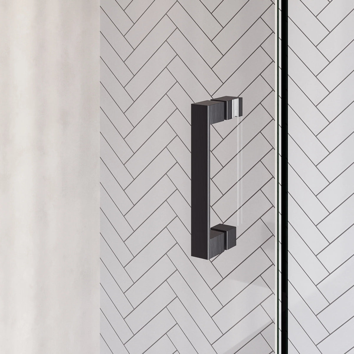 BRAUER Void nisdeur 2-delig helder glas omkeerbaar met draaideur 60 aan muur PVD gunmetal