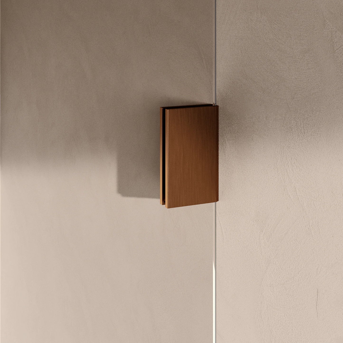 BRAUER Void nisdeur 2-delig helder glas omkeerbaar met draaideur 70 aan muur PVD koper
