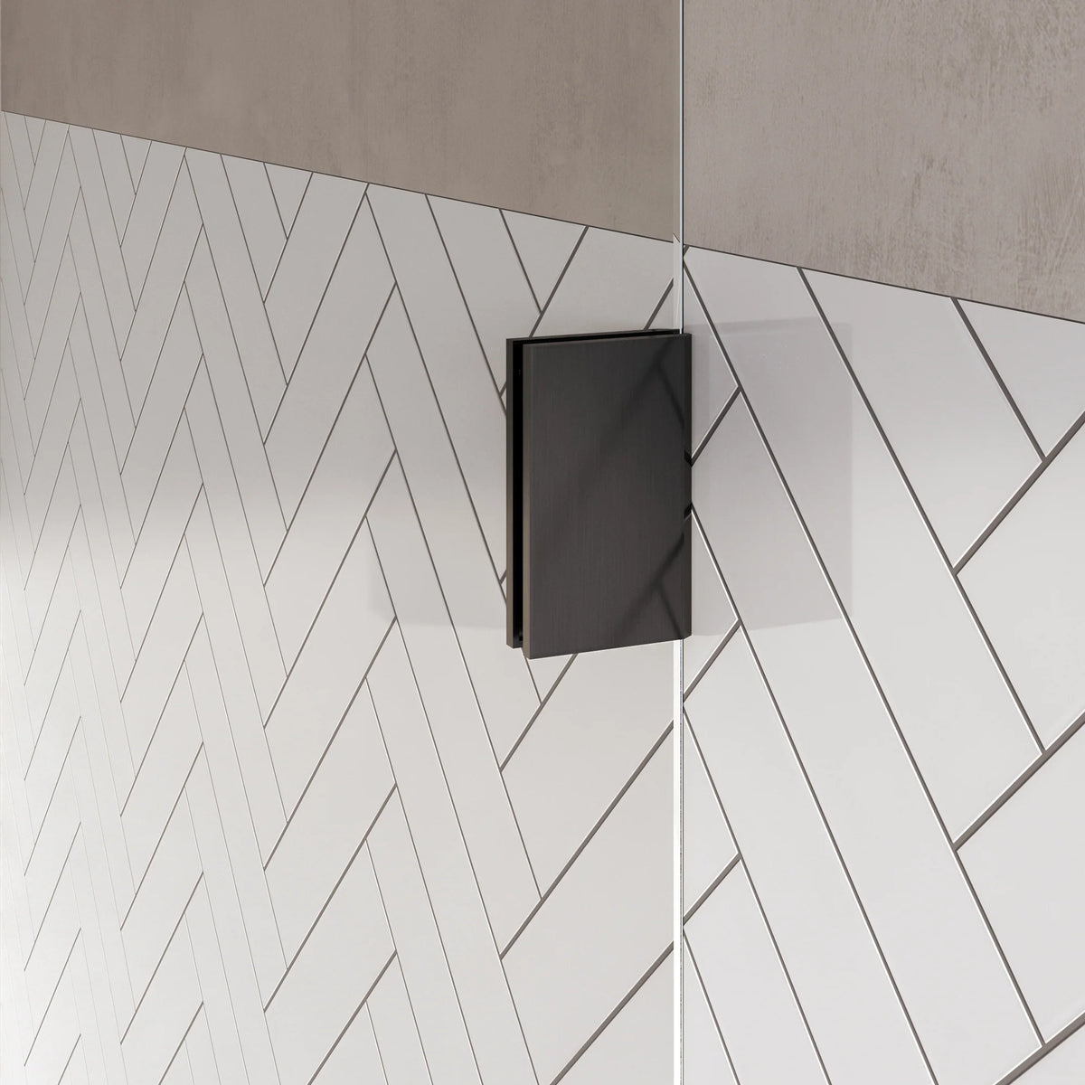 BRAUER Void nisdeur 2-delig helder glas omkeerbaar met draaideur 70 aan muur PVD gunmetal