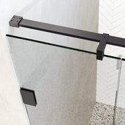 BRAUER Void nisdeur 2-delig helder glas omkeerbaar met draaideur 70 aan muur PVD gunmetal