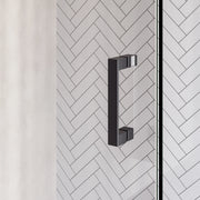 BRAUER Void nisdeur 2-delig helder glas omkeerbaar met draaideur 70 aan muur PVD gunmetal