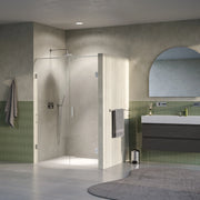 BRAUER Void nisdeur 2-delig helder glas omkeerbaar met draaideur 70 aan muur PVD RVS-kleurig