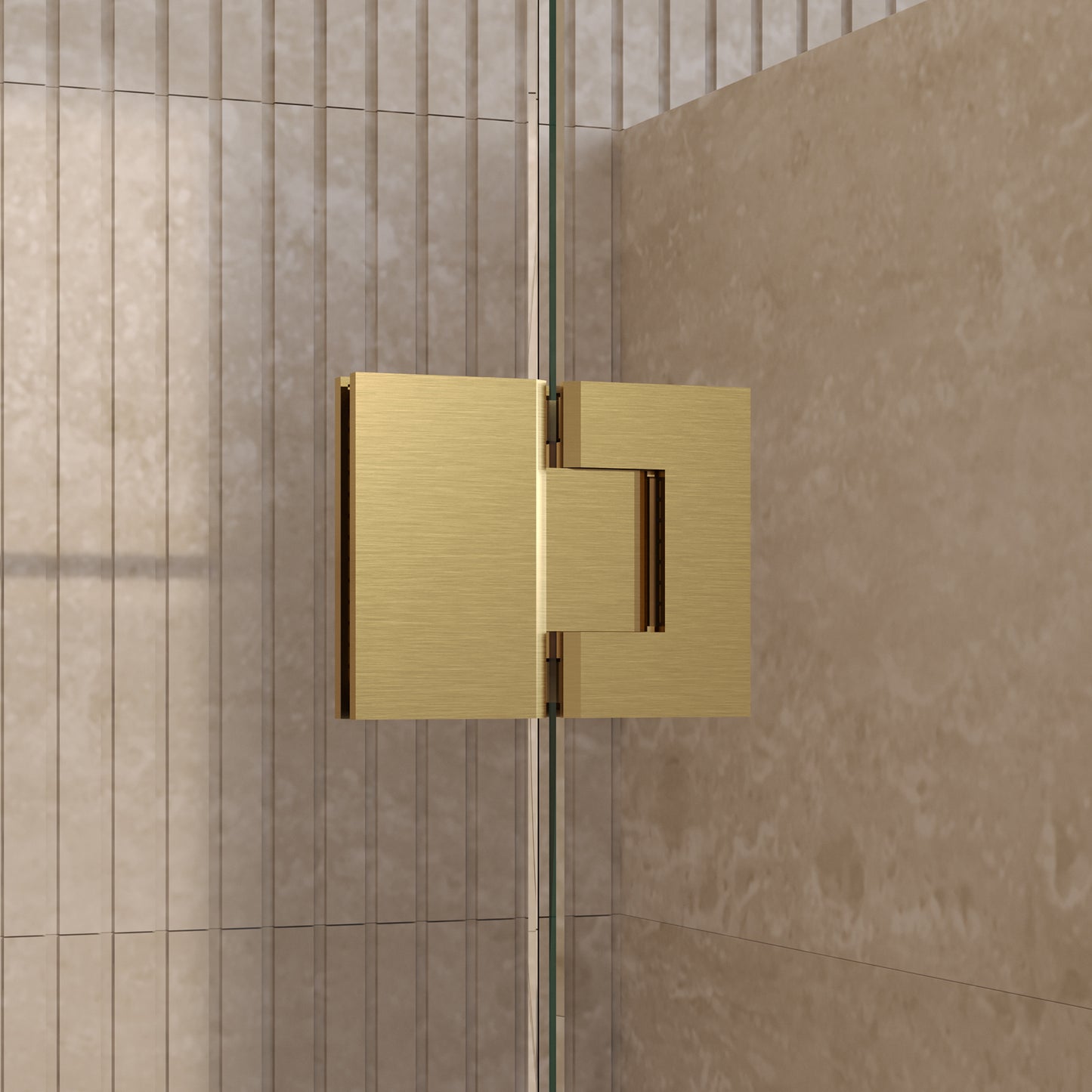 BRAUER Void nisdeur 2-delig helder glas omkeerbaar met draaideur 70 aan glas PVD goud