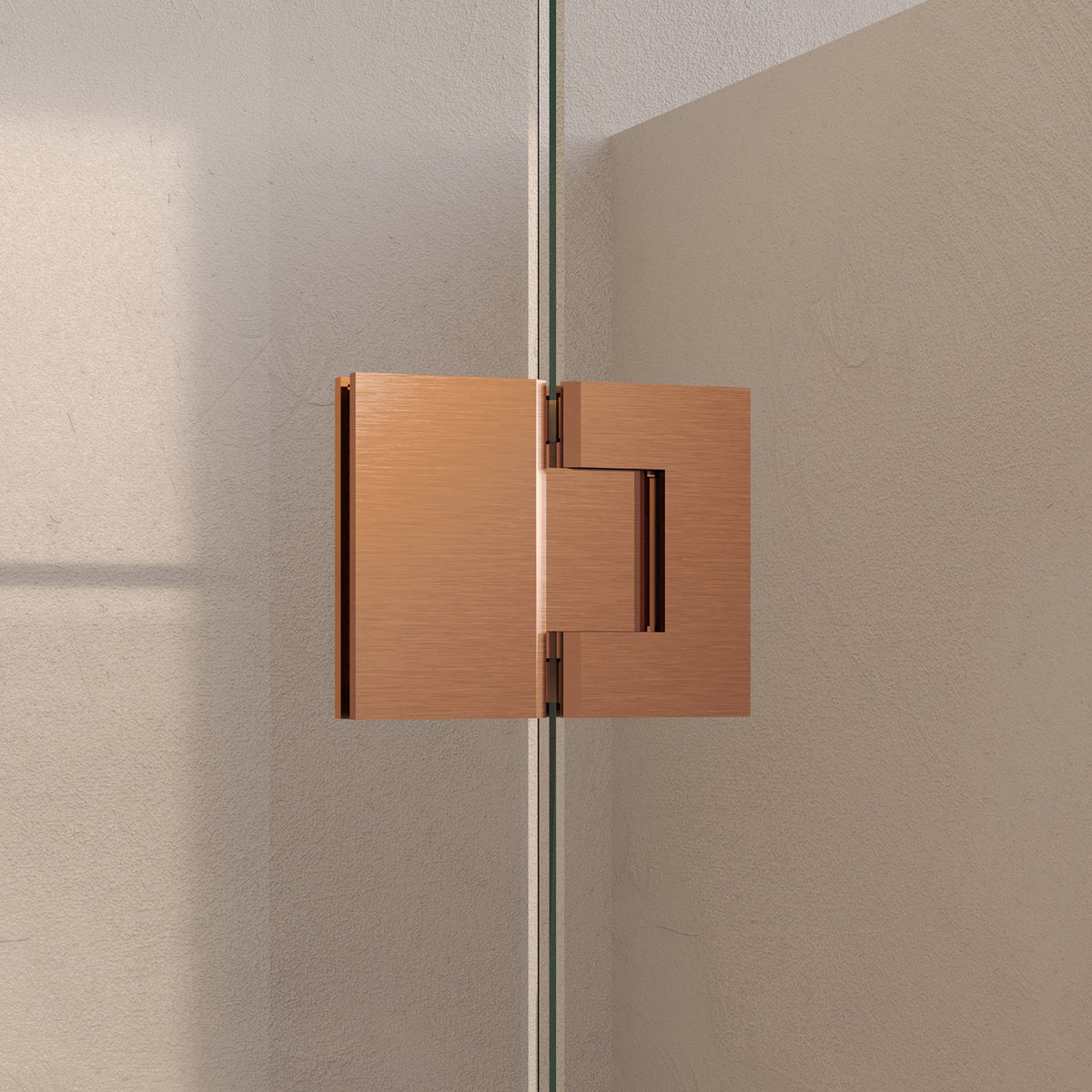 BRAUER Void nisdeur 2-delig helder glas omkeerbaar met draaideur 70 aan glas PVD koper