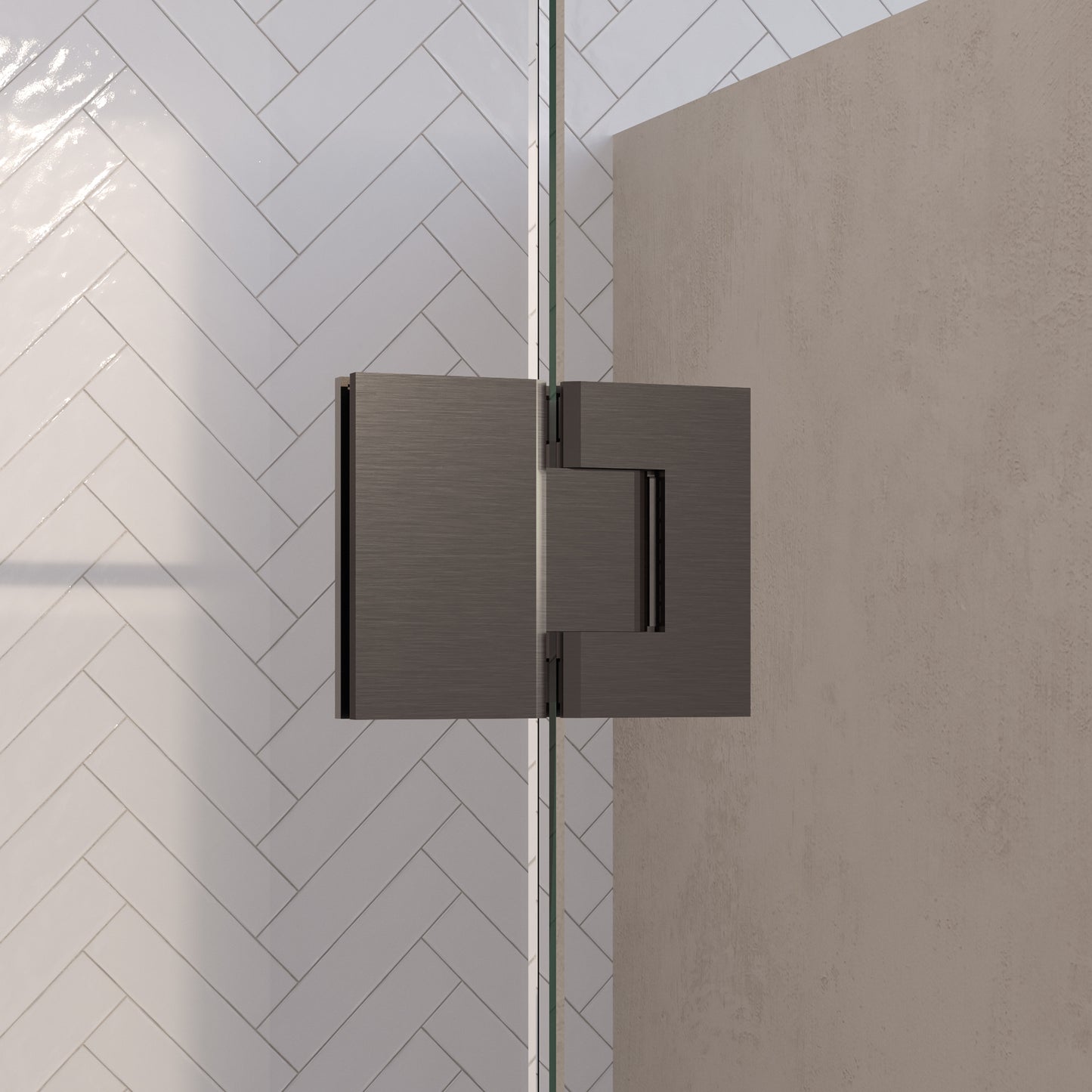 BRAUER Void nisdeur 2-delig helder glas omkeerbaar met draaideur 60 aan glas PVD gunmetal