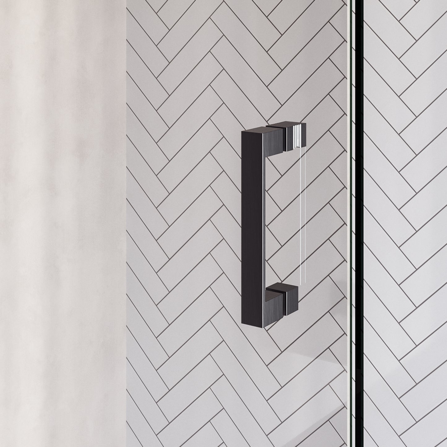 BRAUER Void nisdeur 2-delig helder glas omkeerbaar met draaideur 60 aan glas PVD gunmetal