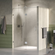 BRAUER Void nisdeur 2-delig helder glas omkeerbaar met draaideur 60 aan glas PVD RVS-kleurig