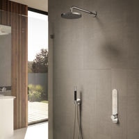 Hotbath Cobber IBS24 inbouw doucheset - chroom - met staafhanddouche - 20cm hoofddouche - met plafondbuis 30cm - wandsteun met uitlaat