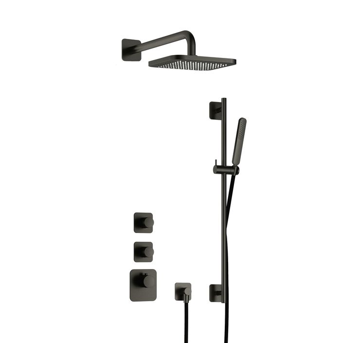 Hotbath Gal Complete thermostatische High Flow dou che InBouwSet Gal met 2 stopkranen