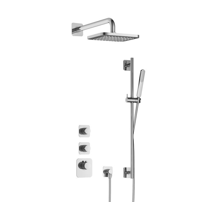 Hotbath Gal Complete thermostatische High Flow dou che InBouwSet Gal met 2 stopkranen