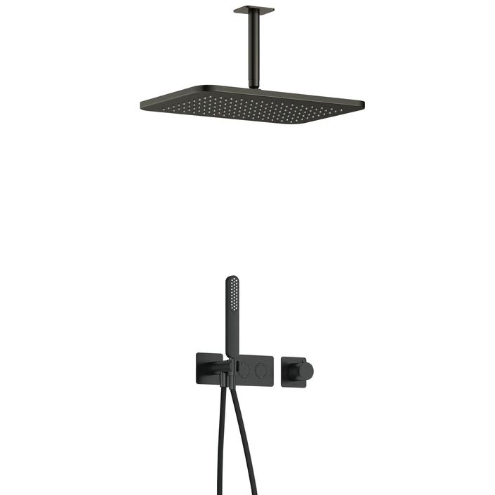 Hotbath Gal Complete thermostatische douche InBouw Set Gal met 2 pushbuttons met Plafondbuis
