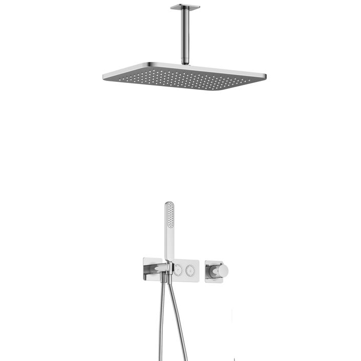 Hotbath Gal Complete thermostatische douche InBouw Set Gal met 2 pushbuttons