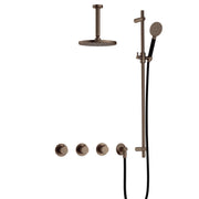 Hotbath Cobber Inbouw Doucheset IBS70 met 2 stopkranen, ronde handdouche, plafondbuis en glijstang - diverse afmetingen
