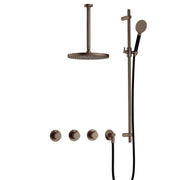 Hotbath Cobber Inbouw Doucheset IBS70 met 2 stopkranen, ronde handdouche, 30 cm plafondbuis en glijstang