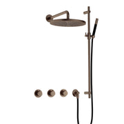 Hotbath Cobber IBS70 Inbouw Doucheset – 2 stopkranen, 30 cm hoofddouche en glijstang - Verouderd Messing