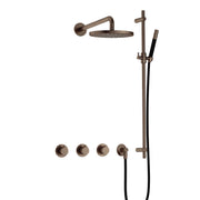 Hotbath Cobber IBS70 Inbouw Doucheset – 2 stopkranen en glijstang - Verouderd Messing