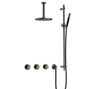 Hotbath Cobber IBS70 Inbouw Doucheset – 2 stopkranen, 15 cm plafondbuis en glijstang - Verouderd IJzer