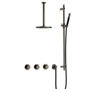 Hotbath Cobber IBS70 Inbouw Doucheset – 2 stopkranen, 30 cm plafondbuis en glijstang - Verouderd IJzer