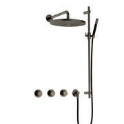 Hotbath Cobber IBS70 Inbouw Doucheset – 2 stopkranen, 30 cm hoofddouche en glijstang - Verouderd IJzer