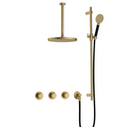 Hotbath Cobber Inbouw Doucheset IBS70 met 2 stopkranen, ronde handdouche, 30 cm plafondbuis en glijstang