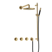 Hotbath Cobber IBS70 Inbouw Doucheset – 2 stopkranen en glijstang - Geborsteld Messing
