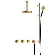 Hotbath Cobber Inbouw Doucheset IBS70 met 2 stopkranen, ronde handdouche, plafondbuis en glijstang - diverse afmetingen