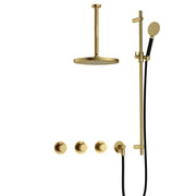 Hotbath Cobber Inbouw Doucheset IBS70 met 2 stopkranen, ronde handdouche, 30 cm plafondbuis en glijstang