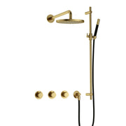 Hotbath Cobber IBS70 Inbouw Doucheset – 2 stopkranen en glijstang - Geborsteld Messing PVD