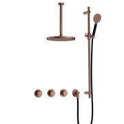 Hotbath Cobber Inbouw Doucheset IBS70 met 2 stopkranen, ronde handdouche, 30 cm plafondbuis en glijstang