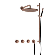 Hotbath Cobber IBS70 Inbouw Doucheset – 2 stopkranen, 30 cm hoofddouche en glijstang - Geborsteld Koper PVD