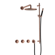 Hotbath Cobber IBS70 Inbouw Doucheset – 2 stopkranen en glijstang - Geborsteld Koper PVD