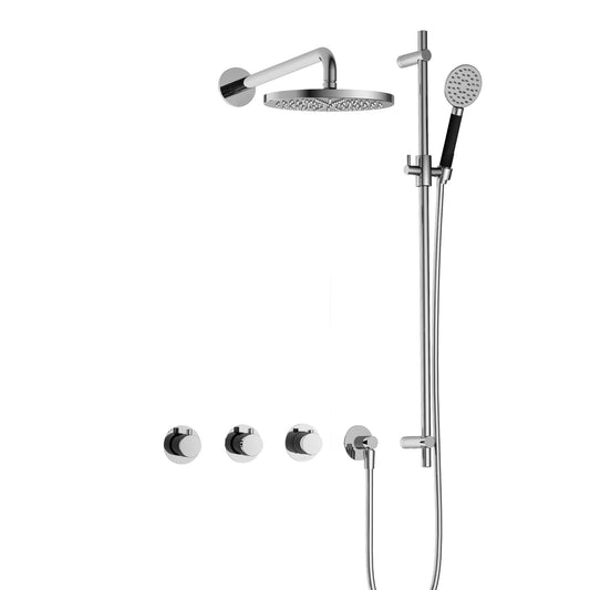 Hotbath Cobber Inbouw Doucheset IBS70 met 2 stopkranen, ronde handdouche en glijstang