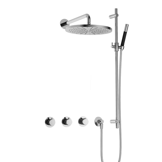 Hotbath Cobber IBS70 Inbouw Doucheset – 2 stopkranen, 30 cm hoofddouche en glijstang - Chroom