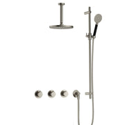 Hotbath Cobber Inbouw Doucheset IBS70 met 2 stopkranen, ronde handdouche, plafondbuis en glijstang - diverse afmetingen