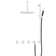 Hotbath Cobber IBS70 Inbouw Doucheset – 2 stopkranen, 15 cm plafondbuis en glijstang - Mat Wit
